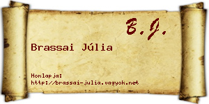 Brassai Júlia névjegykártya