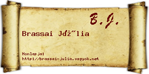Brassai Júlia névjegykártya